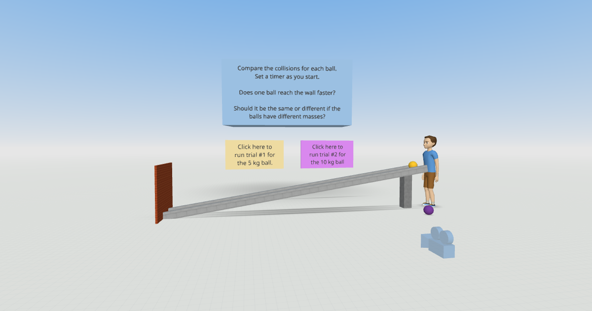 CoSpaces Edu Rolling ball experiment