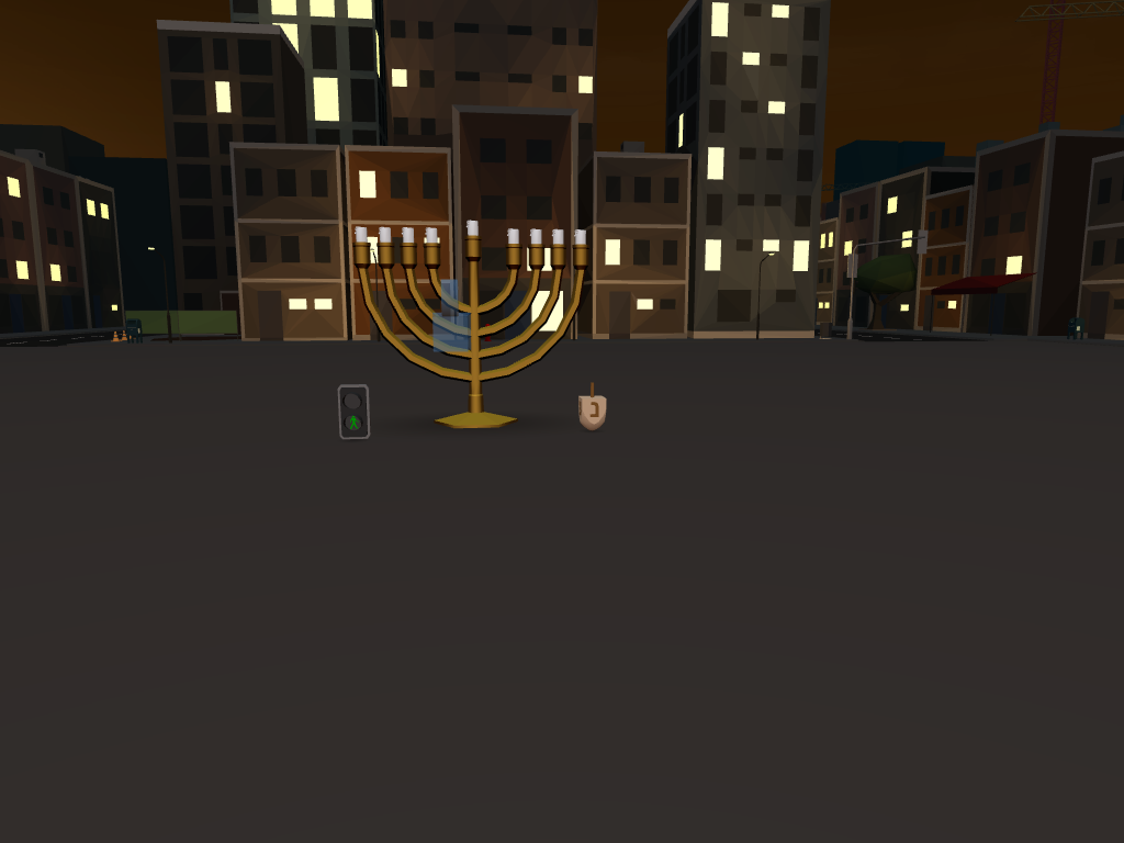 CoSpaces Edu Virtual Menorah and Dreidel Game